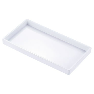 Uxcell 9x5" Fast Food Tray, Plastic Reusable Multi-Purpose Rectangle Serving Tray Smooth Surface White