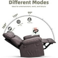 thumbnail image 6 of Luku Oversized Manual Recliner, PU Leather Recliner Chair with 1.5X Sponge Filling and Easy Recline Mechanism, Comfort Lazy Chair for Living Rooms and Bedrooms, 6 of 8