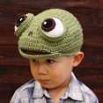 thumbnail image 4 of Lindo Sombrero De Rana Para Niños Gorro De Ganchillo De Punto Sombreros Invierno Otoño Animales De Dibujos Animados Gorra Halloween Cosplay Disfraz Prop Party Photo Props Sweethay AP006085-00, 4 of 6