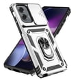 thumbnail image 2 of Motorola Moto G Stylus 5G 2024 Case,Dteck Shockproof Rubber Rugged Case Hybrid Hard Ring Holder Kickstand Slide Camera Lens Protector Cover for Moto G Stylus 5G 2024,Silver, 2 of 9