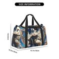 thumbnail image 3 of Rocae Exotic Blue Cat Print Hand Travel Bag Travel Duffel Bag and Fitness Bag, Women's Waterproof Weekend Tote, Men's Travel and Fitness Essentials, 3 of 7