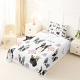 thumbnail image 5 of Homewish Cartoon French Bulldog Twin Sheets,Pink Purple Roses Bedding,White,3 Pieces,1 Fitted Sheet and 1 Pillowcase, 5 of 6