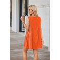 thumbnail image 6 of Women's Sleeveless V-Neck Mini Dress Beach Casual Sundress Summer Vacation Outfit Orange-red XL, 6 of 7