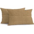 thumbnail image 2 of Farmhouse Lumbar Pillow Covers 20x12 Inch Set of 2, Country Chic Plaid Gingham Burlap Texture Waterproof Outdoor Pillow Covers, Decorative Cushion Pillowcases for Couch, Sofa, Bed, Garden, Patio, 2 of 9