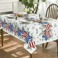 thumbnail image 3 of 4th of July Tablecloth 60x84 Inch, Patriotic Eucalyptus Star Independence Day Memorial Day Table Cover for Party Picnic Dinner Decor, 3 of 6