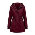 thumbnail image 5 of BiZtdJrK Rain Jackets for Women Lightweight Hooded Waterproof Rain Coats with Pockets Outdoor Long Sleeve Windbreaker Wine M, 5 of 8
