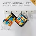 thumbnail image 4 of Yayeee Oven Mitts and Pot Holder Set of 2 Heat Resistant Kitchen Gloves Baking Hot Pad, Modern Cocktails, 4 of 5