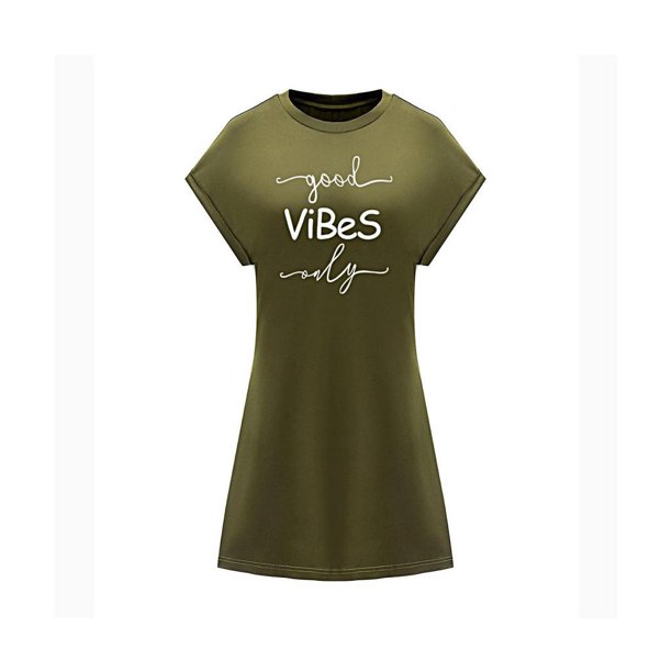 Vestido de Verano para Mujer, Moderno Y Suave Vestido de Cuello Redondo para Viajar, Caminar, Fiesta Nocturna. M