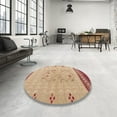 thumbnail image 3 of Ahgly Company Indoor Round Abstract Yellow Solid Area Rugs, 6' Round, 3 of 6