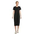 thumbnail image 3 of Time and Tru Women's Cotton Midi T-Shirt Dress, Sizes XS-XXXL, 3 of 7