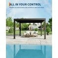 thumbnail image 3 of Towallmark Louvered Pergola, 10X12 FT Adjustable Aluminum Hardtop Gazebo, Reinforced Frame With Integrated Drainage System For Patio Deck, Gray, 3 of 7