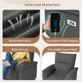 thumbnail image 3 of Wall Hugger Recliner with Charging Station, Zero Wall Power Recliner Chair, Polyester Fabric Electric Recliner Armchair Sofa for Living Room, Bedroom, Apartment, Dark Grey, 3 of 9