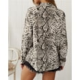 thumbnail image 2 of Women's Fashionable Leopard Print Long-Sleeved Shirt V Neck Top, 2 of 2