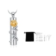 thumbnail image 3 of Men Women Column with rosette in relief Cremation Pendant Small Urns For Ashes Keepsake Urn Necklace Cremation Jewellery Urns, 3 of 4