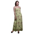 thumbnail image 1 of Bimba Dry Leaves & Goldfinch Bird Print Summer Holiday Maxi Tube Smocked Dress-Medium, 1 of 7