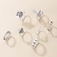 thumbnail image 5 of Anillos para mujer, regalos para mujeres, anillos coloridos para adolescentes, anillos de esmalte con sello dorado de moda, 5 piezas, anillos apilables, 4 anillos, 5 of 5