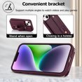 thumbnail image 4 of Soporte De Anillo De Dedo Cubierta De Ranura De Tarjeta Para iPhone 11 12 13 14 Pro Max Funda De Cuero PU Clip Vertical A Prueba De Golpes, 4 of 4