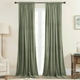 thumbnail image 2 of Sage Green Curtains for Living Room Soft Velvet Back Tab Nursery Bedroom Window Panels 96 inches Long Room Darkening Thermal Insulated Drapes, W42 x L96, 2 Panels, 2 of 8
