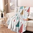 thumbnail image 2 of White Christmas Tree Pattern Round Blanket,Comfortable Soft Flannel Throw Blanket,All Season,Warm Lightweight Blankets for Sofa Bed Couch Living Room Chair 60"x60", 2 of 5
