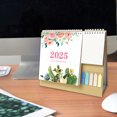 thumbnail image 7 of Flowers Desk Calendar 2025, Floral Desk Calendar with Sticky Notes, Stand Up Desktop Calendar, Monthly Weekly Daily Planner Small Desk Calendar for Home, Dormitory, Table, 7 of 7