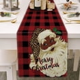 thumbnail image 1 of Camino de Mesa Navideño Fiudx con Cuadros Negros de Papá Noel y Bayas de Acebo 13 x 72 Pulgadas, 1 of 7