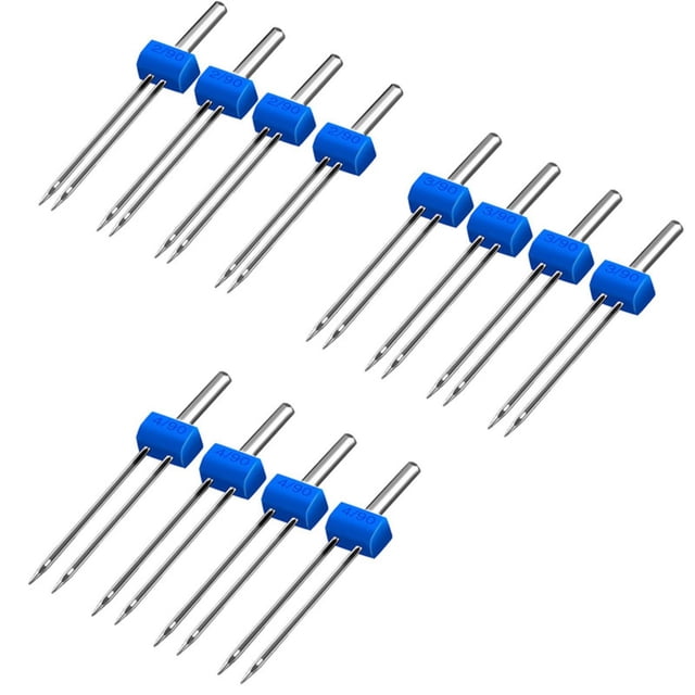 12 Pcs Sewing Machine Twin Needles Double Twin Needles Compatible With Butterfly For Household Multifunctional Sewing Accessories (3 Sizes Mixed)