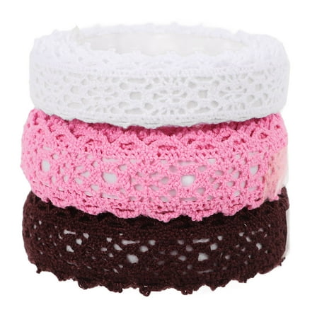 Toyvian 3 Rolls Decorative Craft Washi Tapes Self-Adhesive Cloth Coffee for Handicraft Enthusiasts