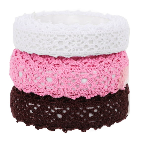 Toyvian 3 Rolls Decorative Craft Washi Tapes Self-Adhesive Cloth Coffee for Handicraft Enthusiasts