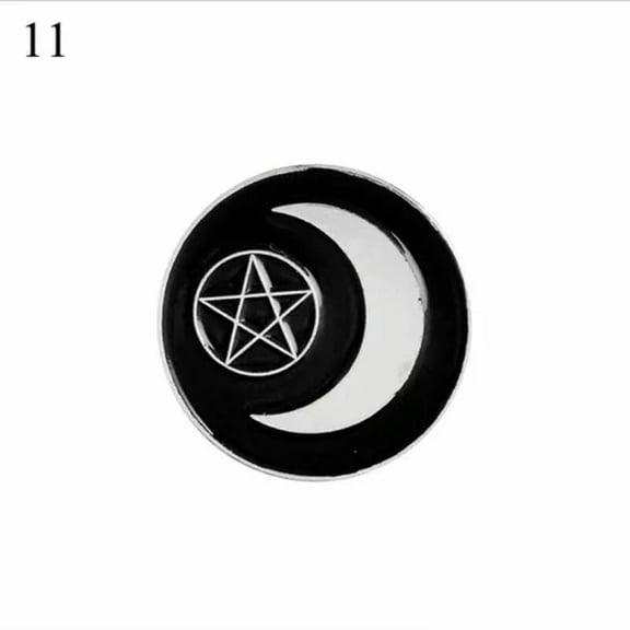 HOOUN Halloween Gothic Brooches Magic Witch Ouija Moon Tarot Book Enamel Pins Badges  -11