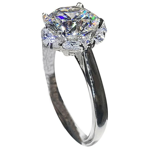TechWave Internet Super Large Egg Ring 5 Imitation Moissanite Ring Japanese Light Wedding Ring Ring Size Chart Women Ring Size 5 Rose Ring Glossy Ring Christmas Bow Rings for Women You Complete Rings