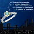 thumbnail image 2 of Gem Stone King 10K Two Tone Gold Mercury Mist Mystic Topaz and Lab Grown Diamond Engagement Ring for Women | 0.73 Cttw | Round 5MM | Gemstone November Birthstone | Size 6, 2 of 6