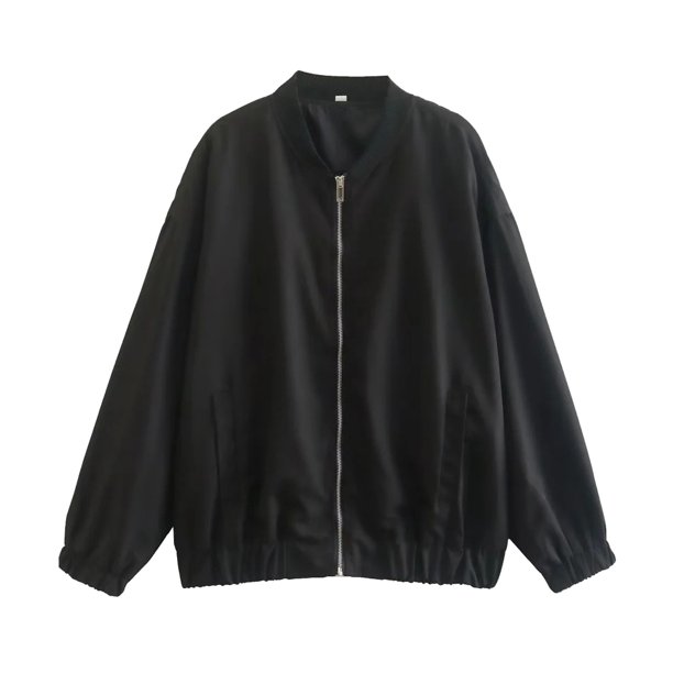 Chaqueta larga Gibobby de invierno corta de moda perezosa para mujer Color negro tamaño M