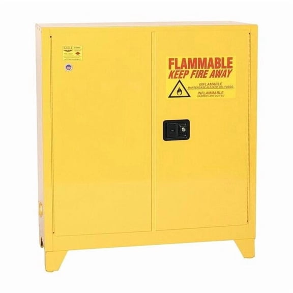 Eagle Mfg Flammable Liquid Safety Cabinet,Yellow 1932XLEGS