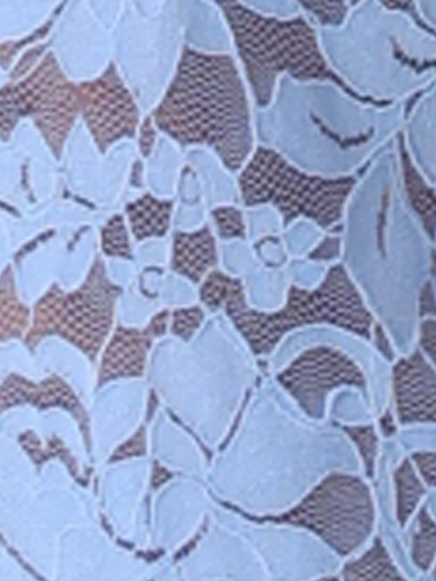 DARING DIVA Lace Keyhole Back Fitted Semi Sheer Top L Light Blue