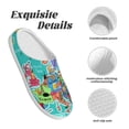 thumbnail image 5 of Lsque Cartoon Map Of Europe Pattern Womens Comfort Cotton on Scuff With Memory Foam and Anti-skid Sole Slipper-35/36, 5 of 7