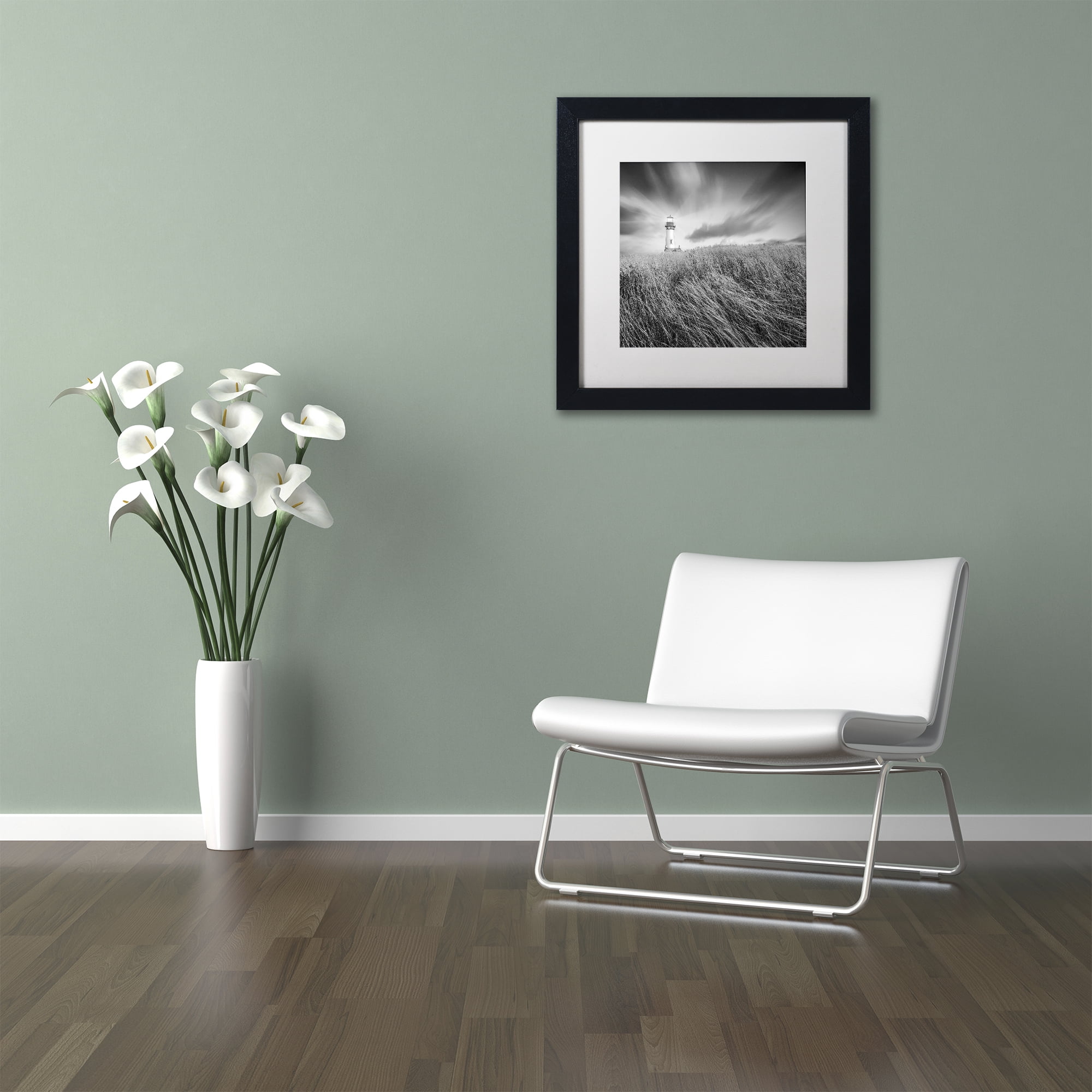 Moises Levy 'Yaquina Lighthouse III' Matted Framed Art