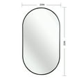 thumbnail image 4 of Black 20 x 33 Inch Metal Oval Mirror, 4 of 7