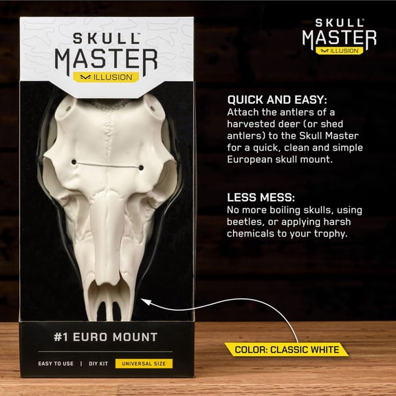 Skull Master - Universal Antler Mounting Kit - Fits Most Antlers - White