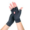 thumbnail image 2 of Guantes de medio dedo para el cuidado de la salud con fibra de cobre para deportes de interior, guantes de entrenamiento de rehabilitación, guantes de presión para las articulaciones, inflamación, 2 of 5