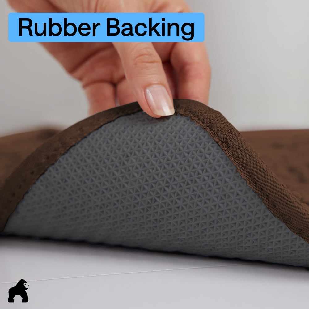 GORILLA GRIP Ultra Absorbent Grippy Doormat for Muddy Dog Paws, 30x20 Machine Washable Soakstopper Rugs Cleaner Floors, Bed Mat for Dirty Dogs, Indoor Entrance Door Rug Pet Bed Mats Brown