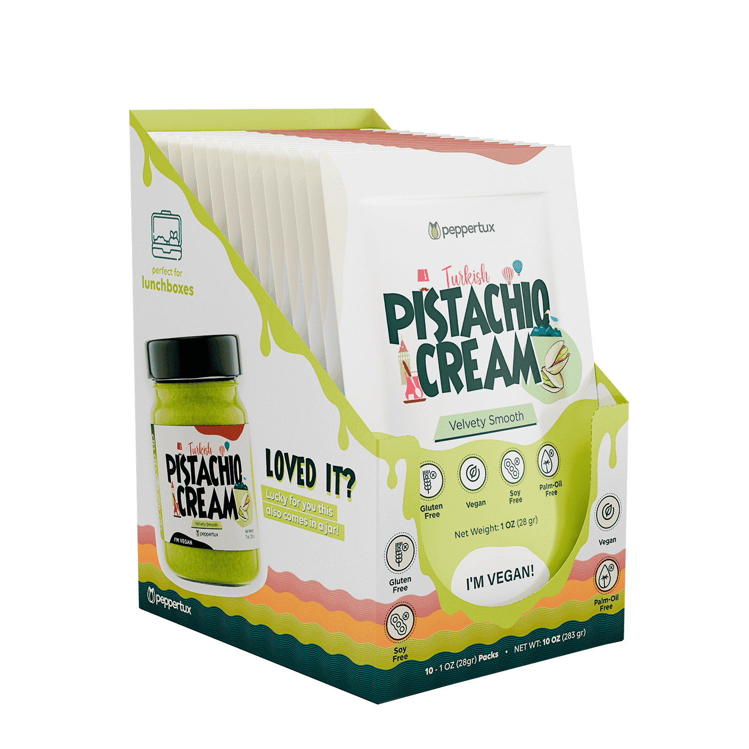 Peppertux, Pistachio Cream, 10oz, Single Serve Pouches - Walmart.com