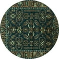 thumbnail image 1 of Ahgly Company Indoor Round Persian Turquoise Blue Traditional Area Rugs, 6' Round, 1 of 4