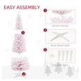 thumbnail image 6 of 7ft Snow Flocked Pencil Christmas Tree - Pink Artificial Xmas Tree with Realistic Branches, 6 of 9