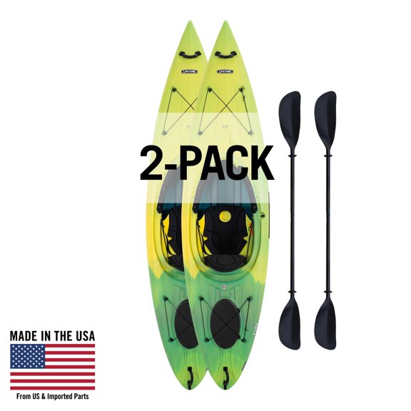 Lifetime Tide 103 Sit-in Kayak - 2 Pack (Paddles Included), Lemongrass Fusion - 90877