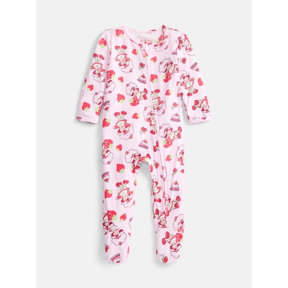 Strawberry Shortcake Baby Girls Sleep & Play Footed Pajamas, One Piece, Sizes NB-6/9M
