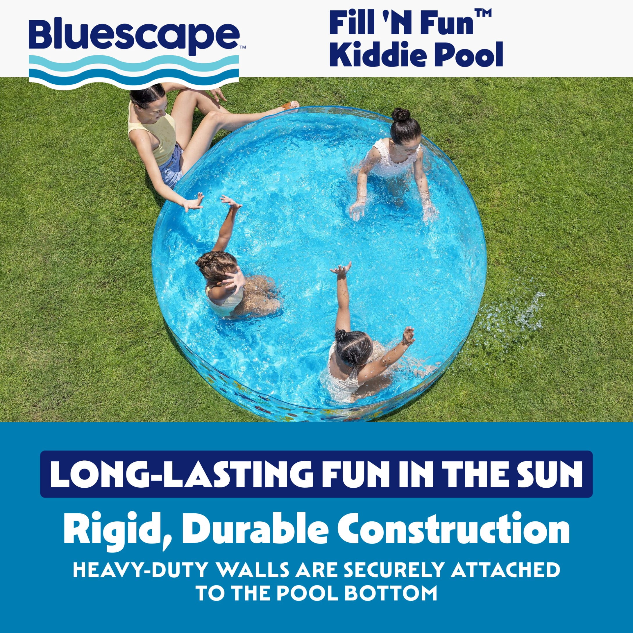 Bluescape Round Multi-Color Above-Ground Kiddie Pool 6' x 15"