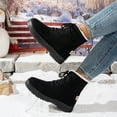 thumbnail image 6 of Winter Snow Boots for Women, Warm Fur Lined Ankle Boots Comfortable Suede Lace Up Booties Cute Flat Shoes (Black,42), 6 of 8