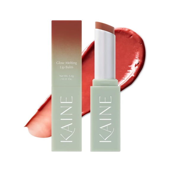 Bálsamo labial KAINE Glow Melting (albaricoque cálido) Bálsamo labial hidratante vegano con brillo natural Fórmula hidratante y nutritiva Textura suave y derretida 3,4 g/0,13 fl oz