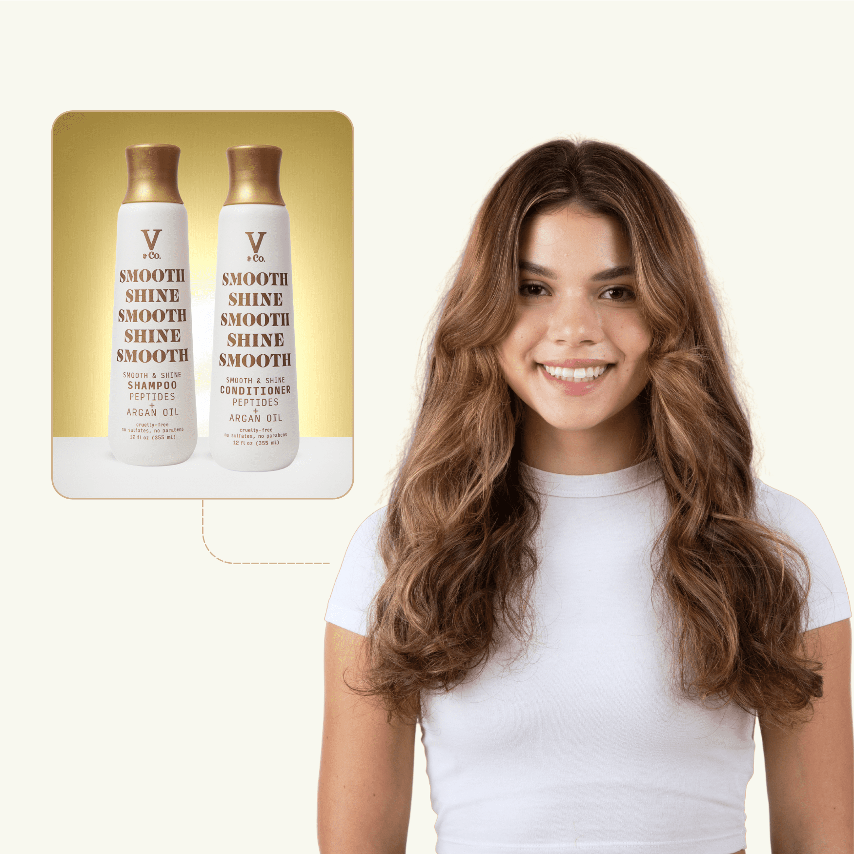 V&Co. Beauty Smooth & Shine Conditioner 12 oz, Squeeze Bottle