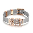 thumbnail image 1 of Pulsera de acero inoxidable simple de moda Brazalete de mujer Colgante en forma de corazón Decoración (D), 1 of 5